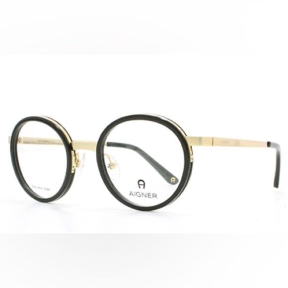 Aigner 30516 Black and Gold Round Glasses - Picture 2 of 2